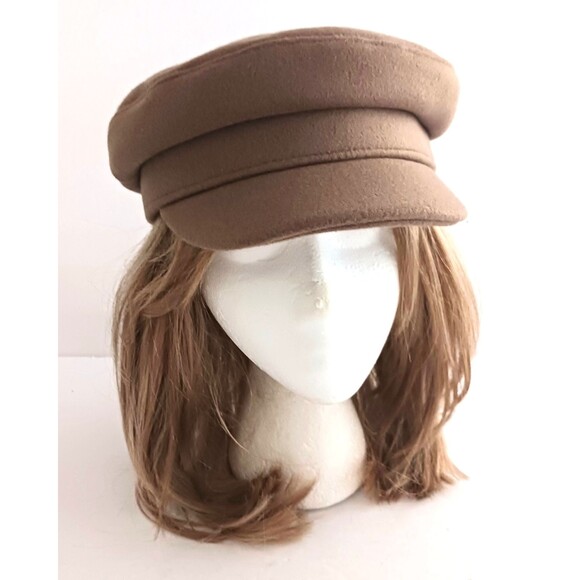 Universal Thread Accessories - Universal Thread Camel Brown Wool Military Style Brimmed Cap O/S